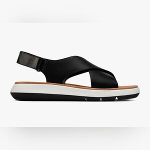 Clarks 'Jemsa Cross' Black and Tan Sandals